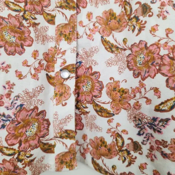 Joan Rivers Size XL Floral Print Flannel Long Sleeve Cotton Women's Top Blouse - Picture 3 of 9